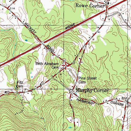 Topographic Map of Beth Abraham Cemetery, ME