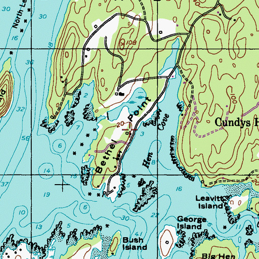 Topographic Map of Bethel Point, ME