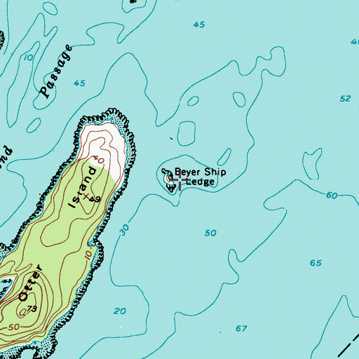 Topographic Map of Beyer Ship Ledge, ME