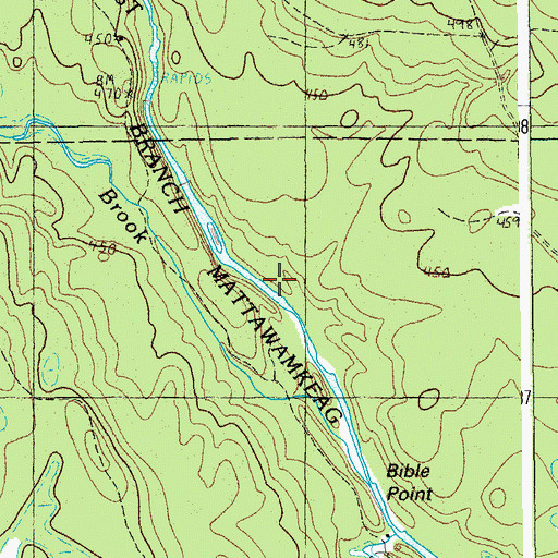 Topographic Map of Bible Point, ME