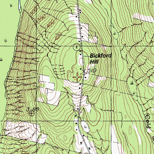 Topographic Map of Bickford Hill, ME
