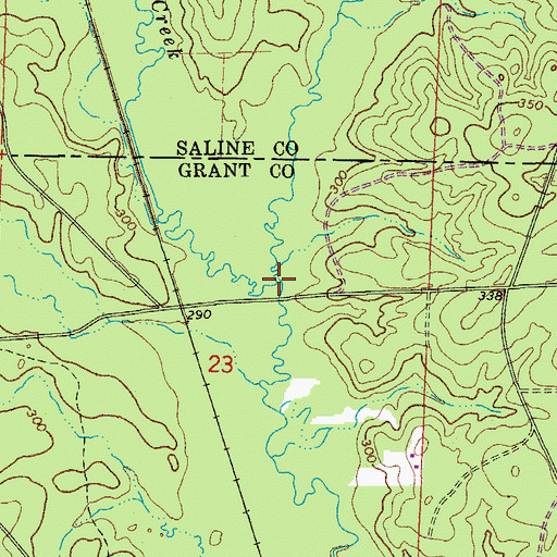 Topographic Map of Wet Lost Creek, AR