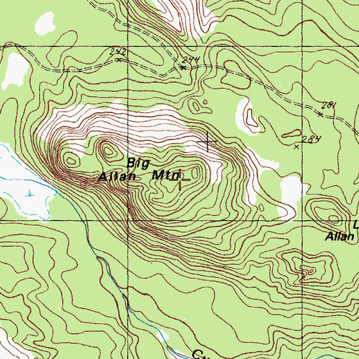 Topographic Map of Big Allan Mountain, ME