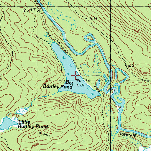 Topographic Map of Big Bartley Pond, ME