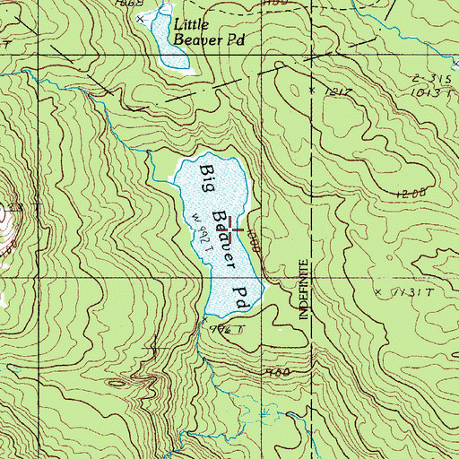Topographic Map of Big Beaver Pond, ME