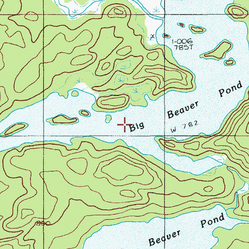 Topographic Map of Big Beaver Pond, ME
