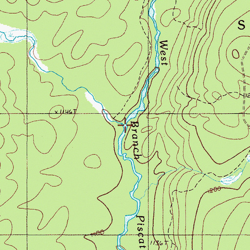Topographic Map of Big Bennett Brook, ME
