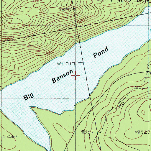 Topographic Map of Big Benson Pond, ME