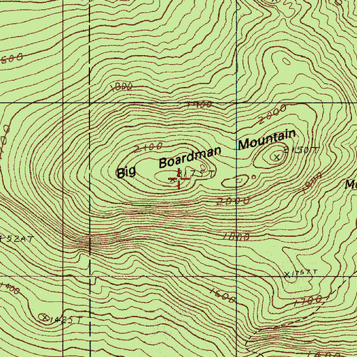 Topographic Map of Big Boardman Mountain, ME