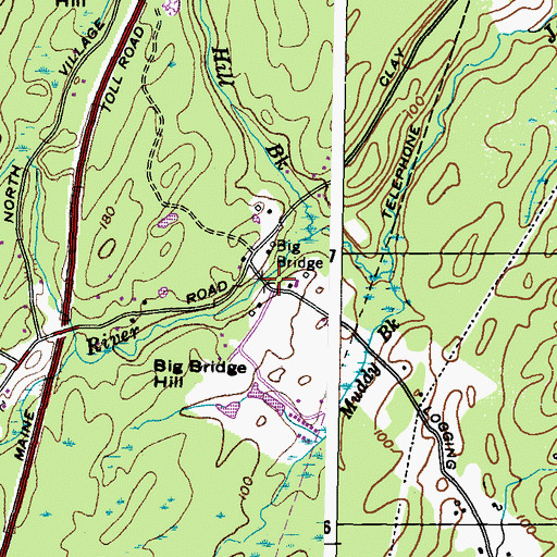 Topographic Map of Big Bridge, ME