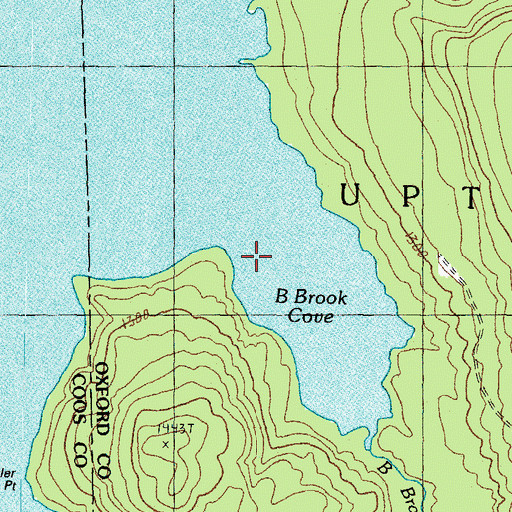 Topographic Map of B Brook Cove, ME