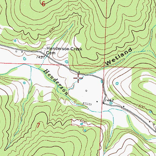 Topographic Map of Wetland Hollow, AR