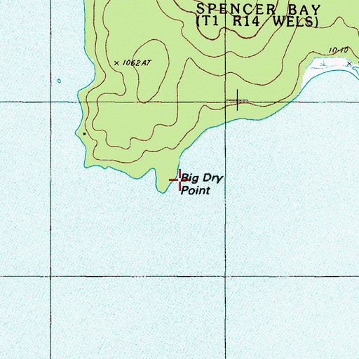 Topographic Map of Big Dry Point, ME