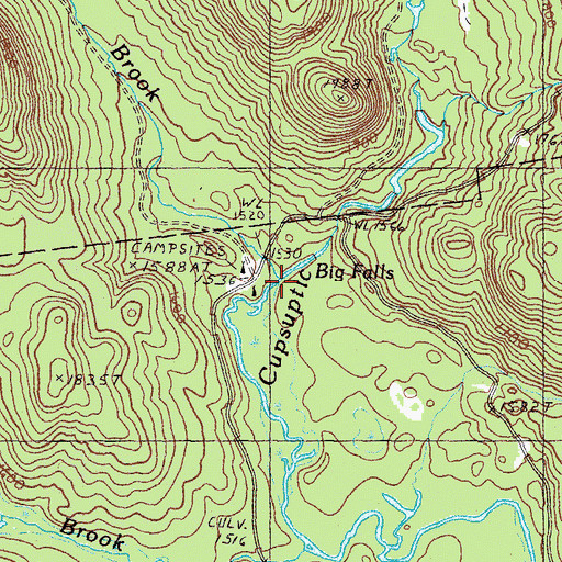 Topographic Map of Big Falls, ME