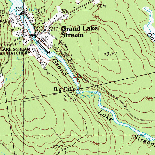 Topographic Map of Big Falls, ME