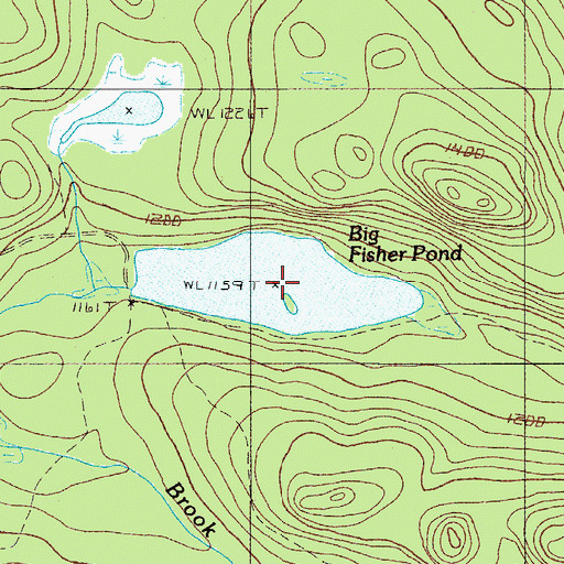 Topographic Map of Big Fisher Pond, ME