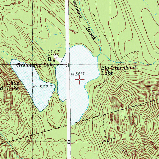 Topographic Map of Big Greenland Lake, ME