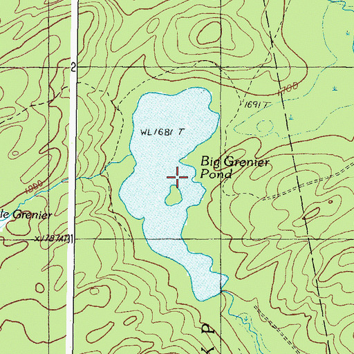 Topographic Map of Big Grenier Pond, ME
