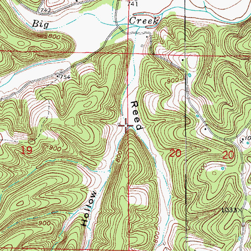 Topographic Map of Whaley Hollow, AR