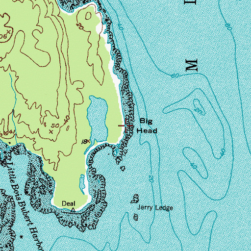 Topographic Map of Big Head, ME
