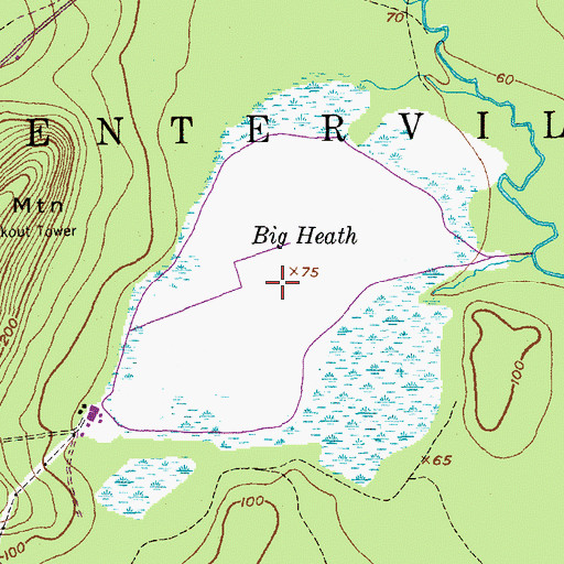 Topographic Map of Big Heath, ME