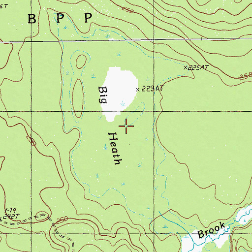 Topographic Map of Big Heath, ME
