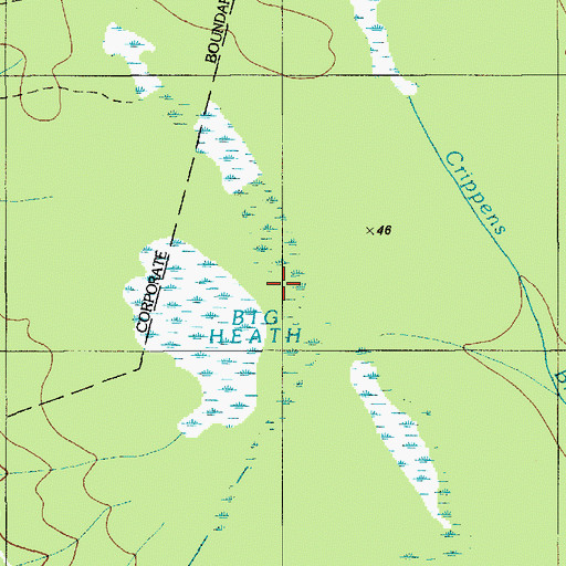 Topographic Map of Big Heath, ME