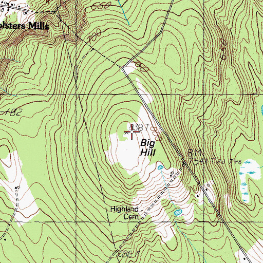 Topographic Map of Big Hill, ME
