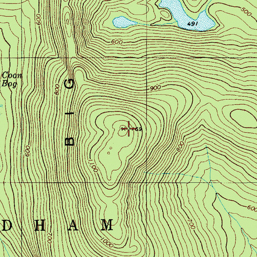 Topographic Map of Big Hill, ME