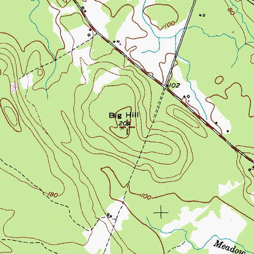 Topographic Map of Big Hill, ME