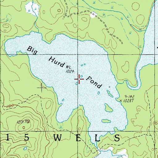 Topographic Map of Big Hurd Pond, ME