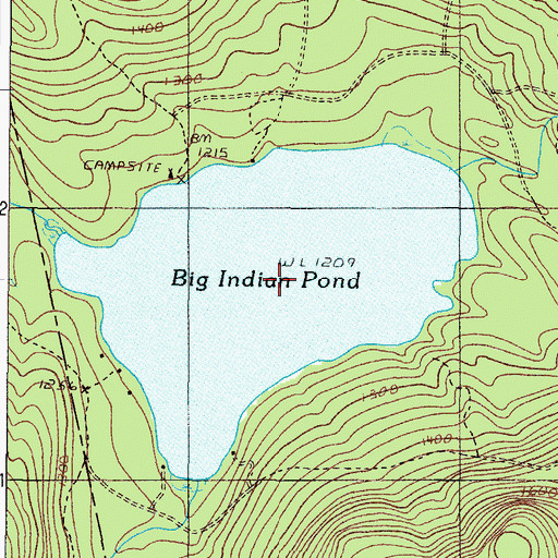 Topographic Map of Big Indian Pond, ME