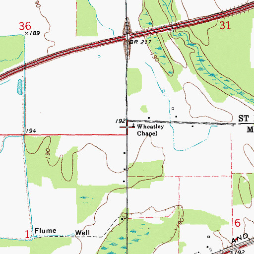 Topographic Map of Wheatley Chapel, AR