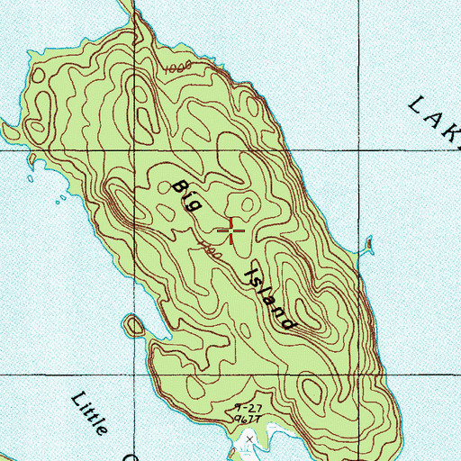 Topographic Map of Big Island, ME