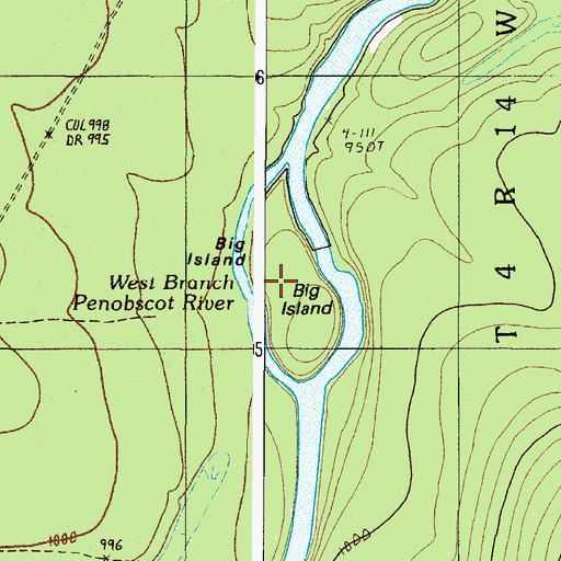 Topographic Map of Big Island, ME