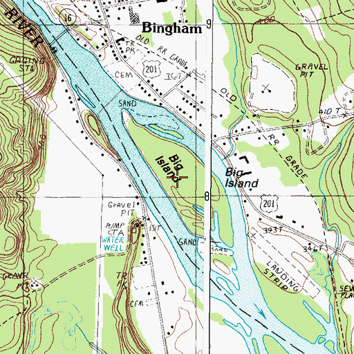 Topographic Map of Big Island, ME