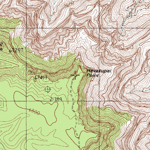 Topographic Map of Havasupai Point, AZ