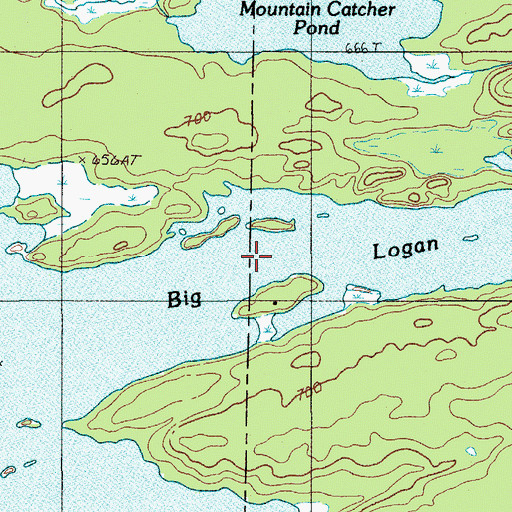 Topographic Map of Big Logan, ME