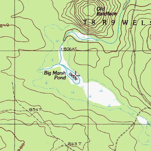 Topographic Map of Big Marsh Pond, ME