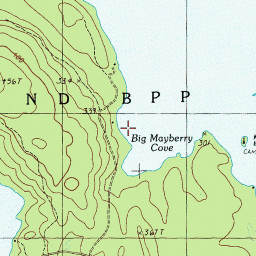 Topographic Map of Big Mayberry Cove, ME