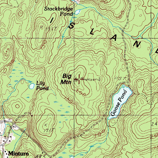 Topographic Map of Big Mountain, ME