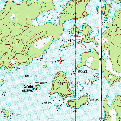 Topographic Map of Big Mud Brook, ME