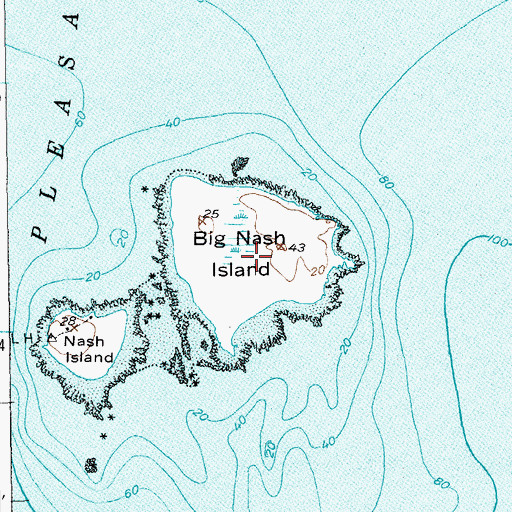 Topographic Map of Big Nash Island, ME
