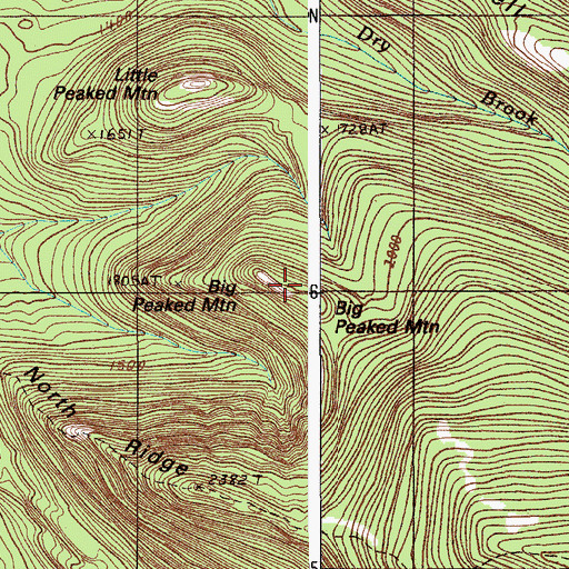 Topographic Map of Big Peaked Mountain, ME