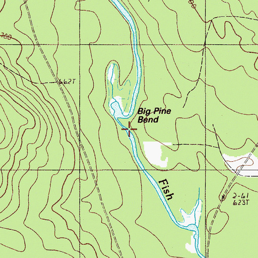 Topographic Map of Big Pine Bend, ME