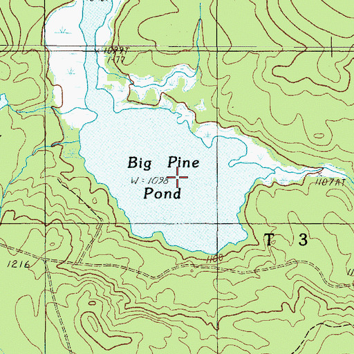 Topographic Map of Big Pine Pond, ME