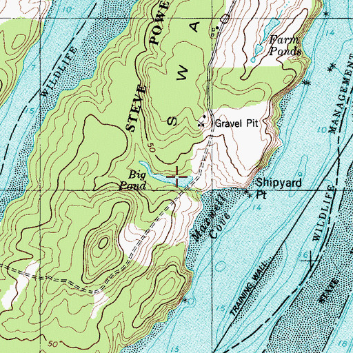 Topographic Map of Big Pond, ME