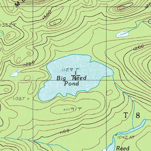 Topographic Map of Big Reed Pond, ME