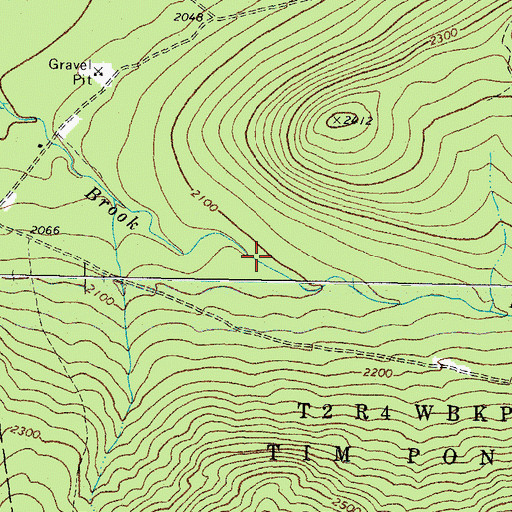 Topographic Map of Big Sag Basin, ME