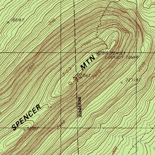 Topographic Map of Big Spencer Mountain, ME
